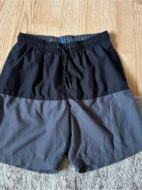 George Two-Tone Black & Gray Men's Swim Trunks